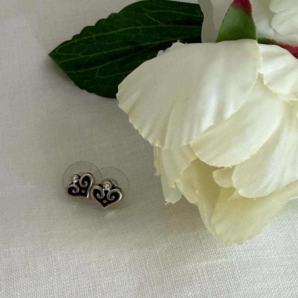 Brighton Sterling Silver Heart Post Earrings - Picture 2 of 5